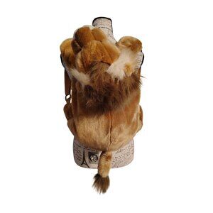 Large Children's Lion Plush Backpack, Adjustable Strap, Zip Close 20" in Length
